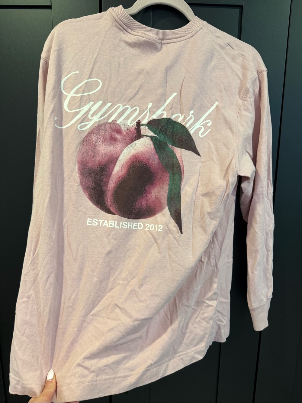 Gymshark Pink Long-Sleeve Tee with Peach Graphic